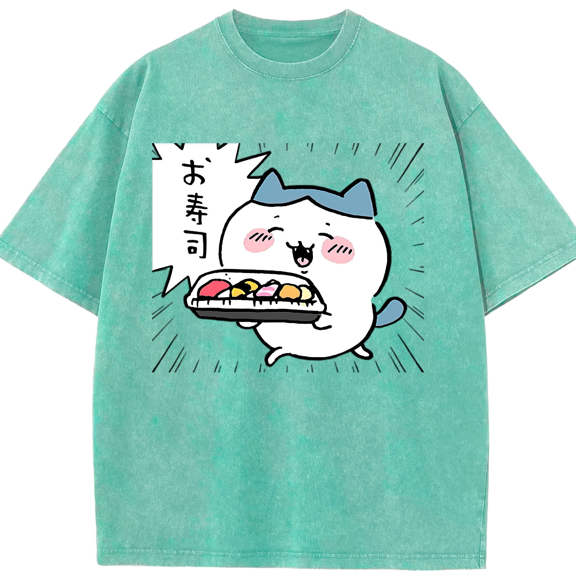 （画像用） ちいかわ ハチワレ Chii-kawa hachiware 綿100% ヴィンテージ風 半袖Tシャツ（フロントプリント）
